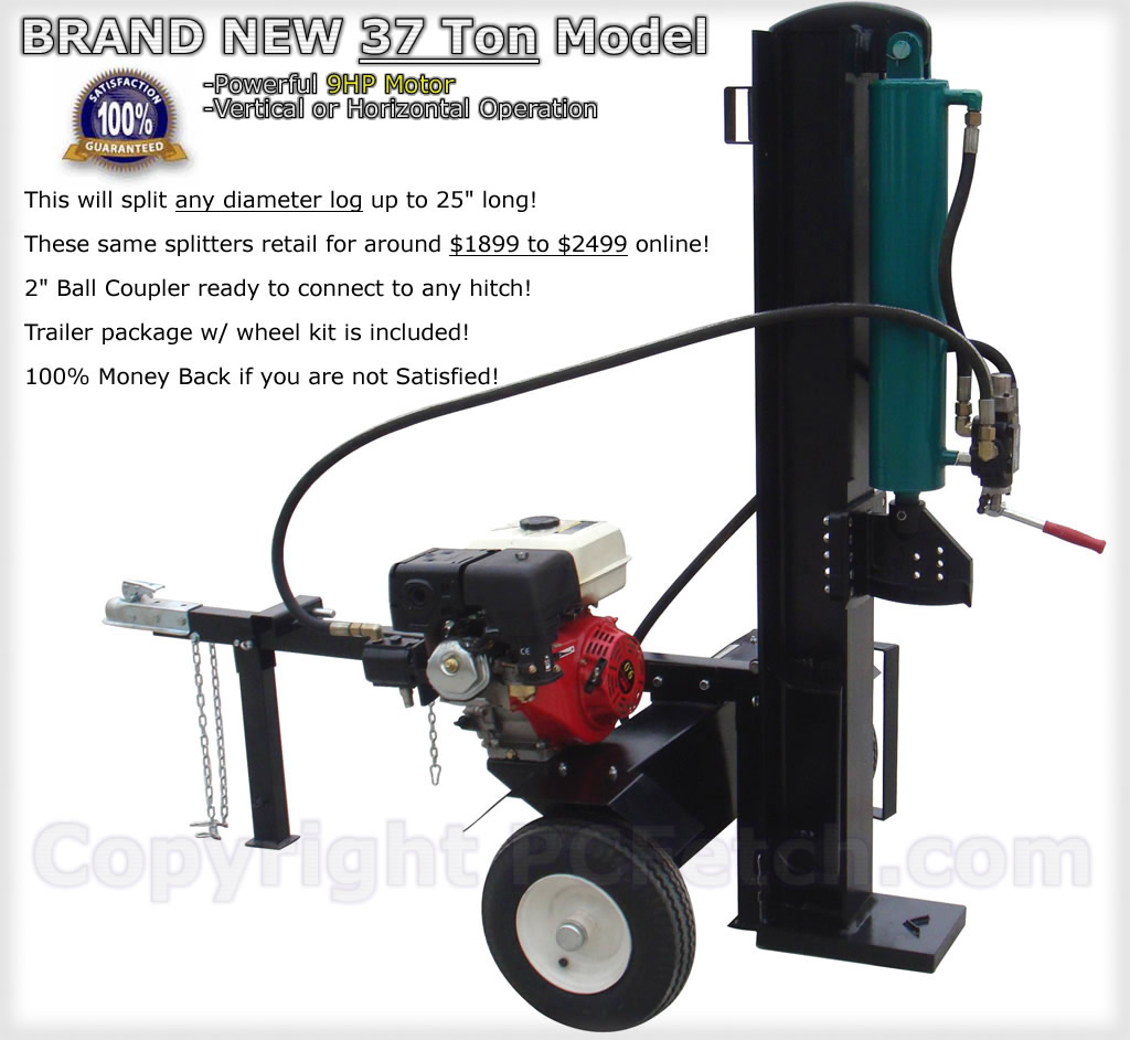 Brand NEW 37 Ton 9HP Gasoline Gas Powered Log Splitter  